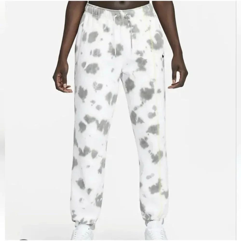 nike Womens gray white tie dye sweat pants Medium